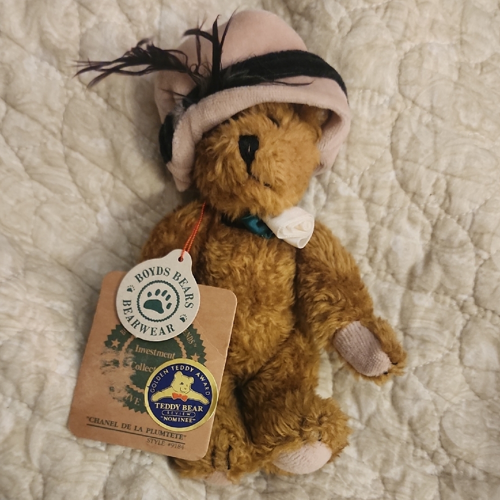 Boyds Bears Plush with Pink and Black Hat